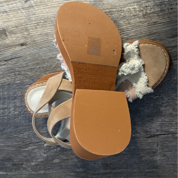 New- Rocket Dog Emily Woman’s Platform Sandal, cream & brown, size 7.5 - Picture 7 of 9